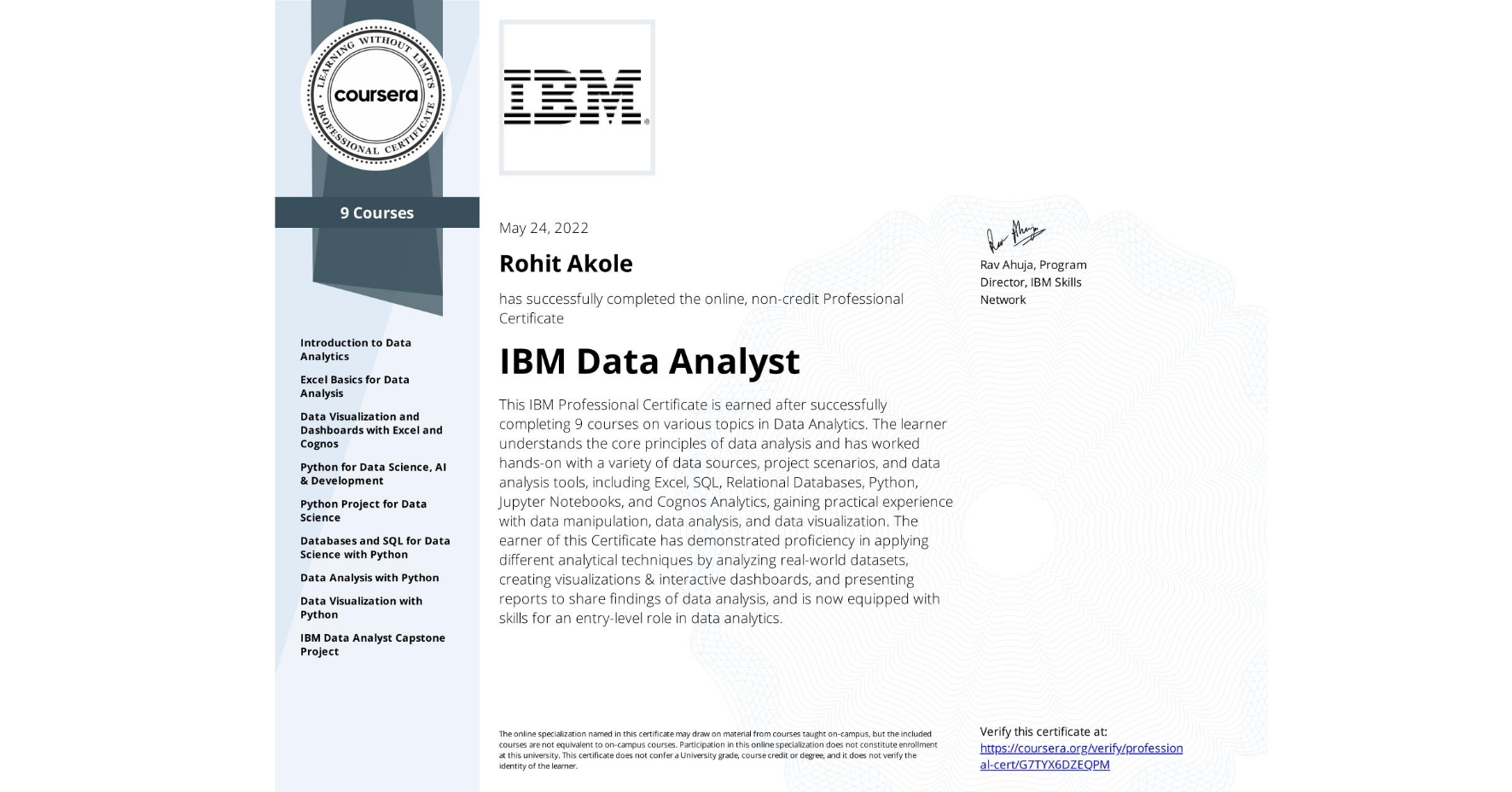 IBM Data Analyst
